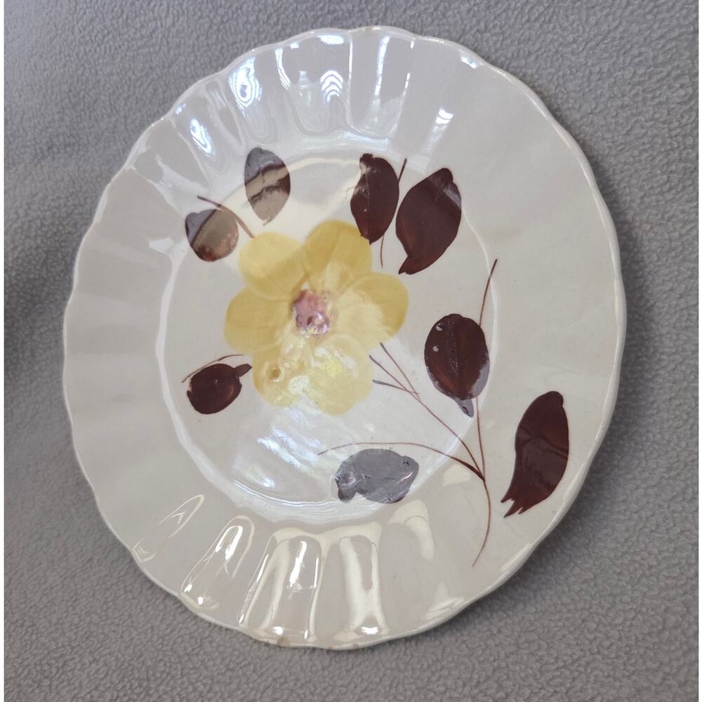 Vtg Blue Ridge Southern Pottery Yellow Flower Ruffle Ripple Edge Cottage Core - Picture 2 of 6